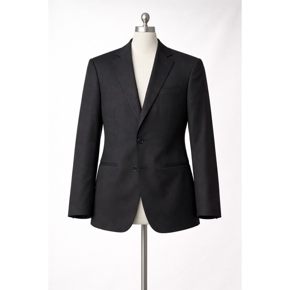 Armani Collezioni Men's Tailored Blazer Black Wool Slim Fit Pin Stripe 54R Italy